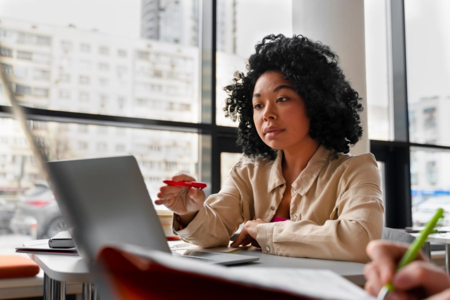 Business professional reviewing financial strategies